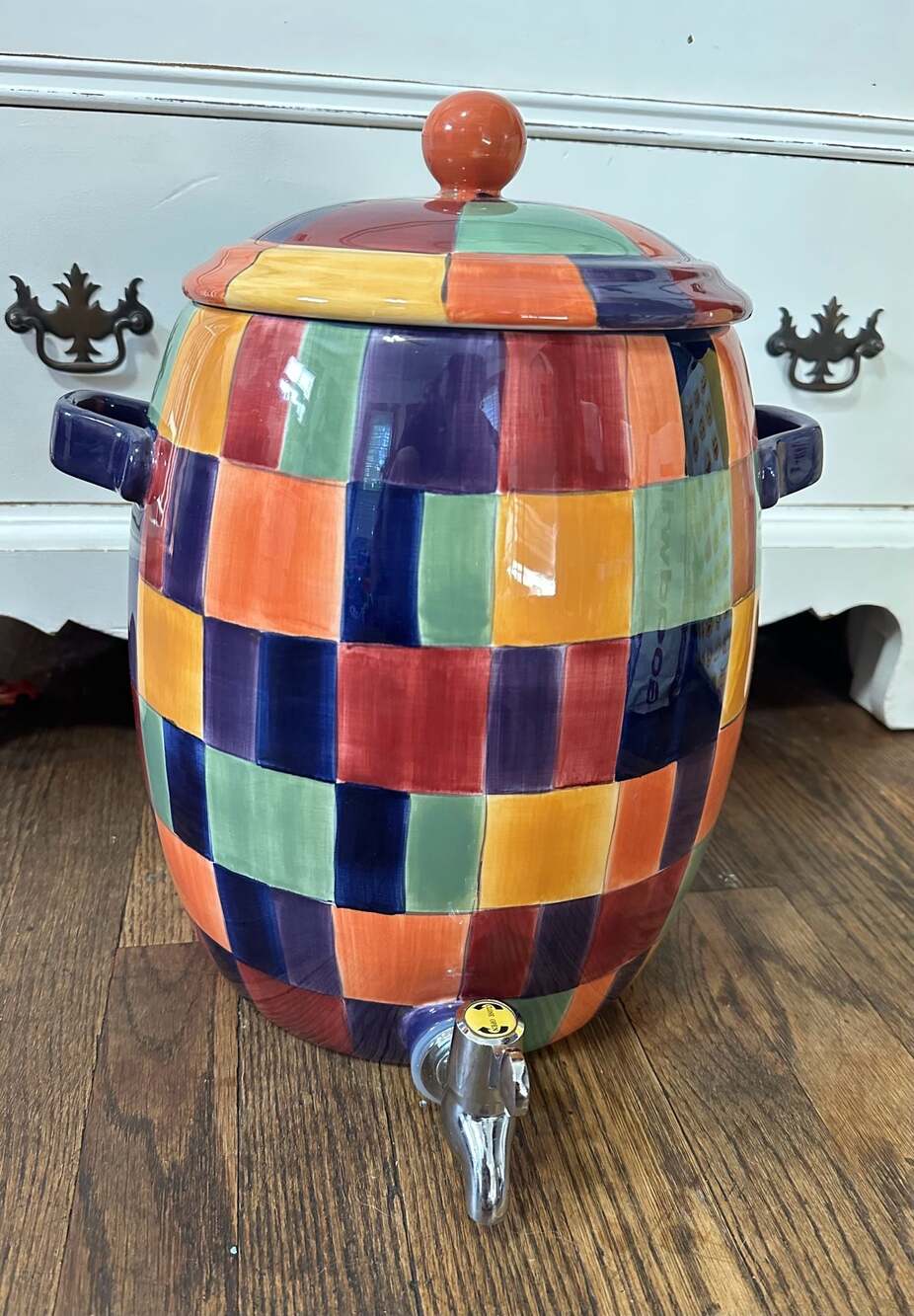 Tabletops Unlimited Caracas Ceramic Beverage Dispenser w/Lid Discontinued Item